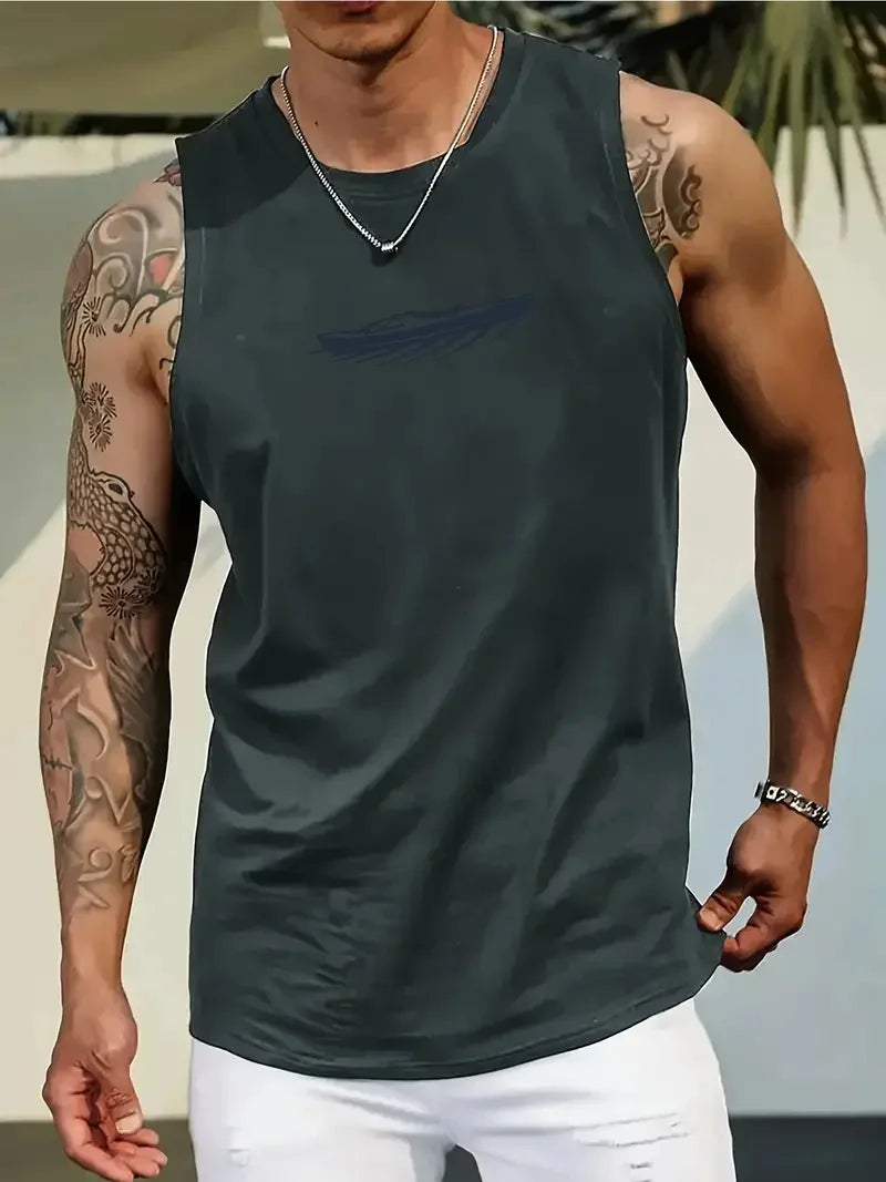 Summer new fresh style men's undershirt daily fitness sports street fashion breathable comfortable summer short sleeve