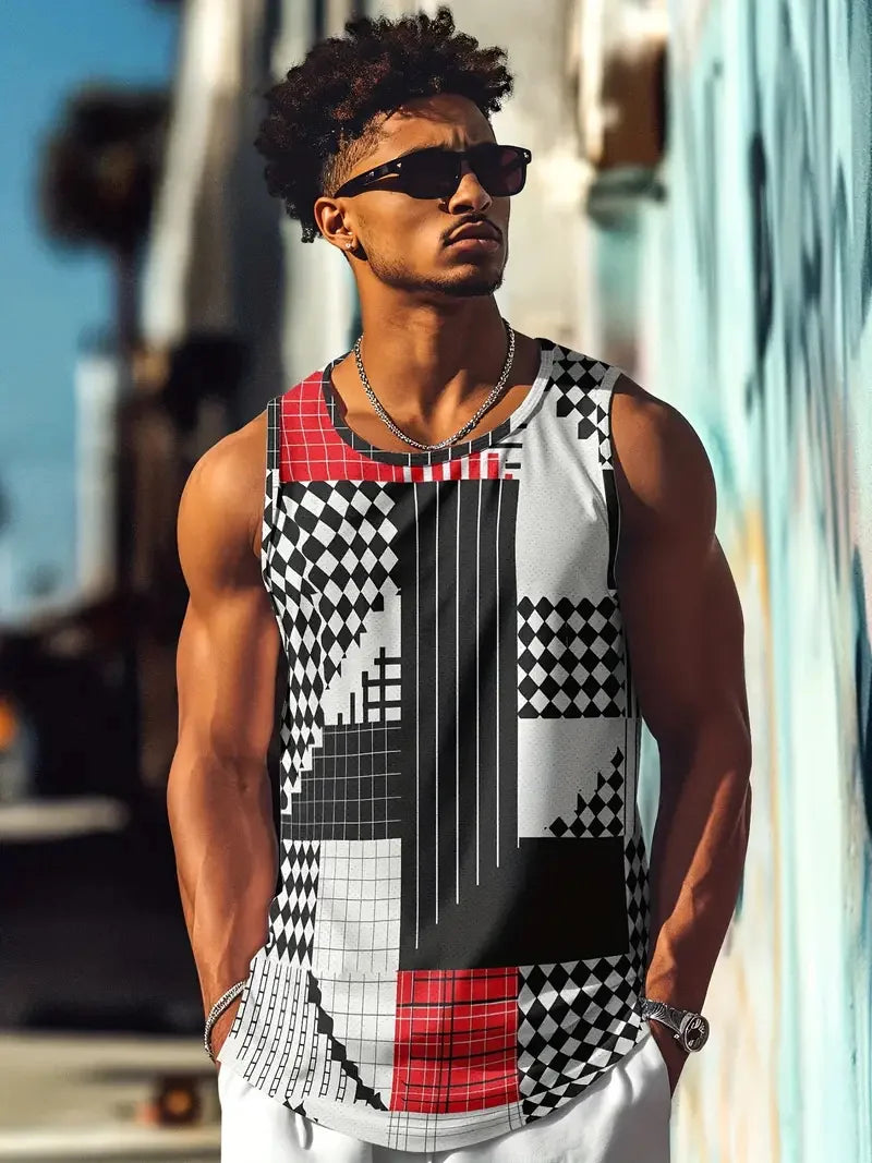 Summer new fresh style men's undershirt daily fitness sports street fashion breathable comfortable summer short sleeve