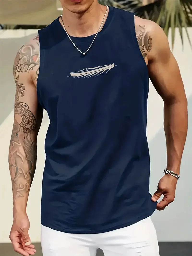 Summer new fresh style men's undershirt daily fitness sports street fashion breathable comfortable summer short sleeve