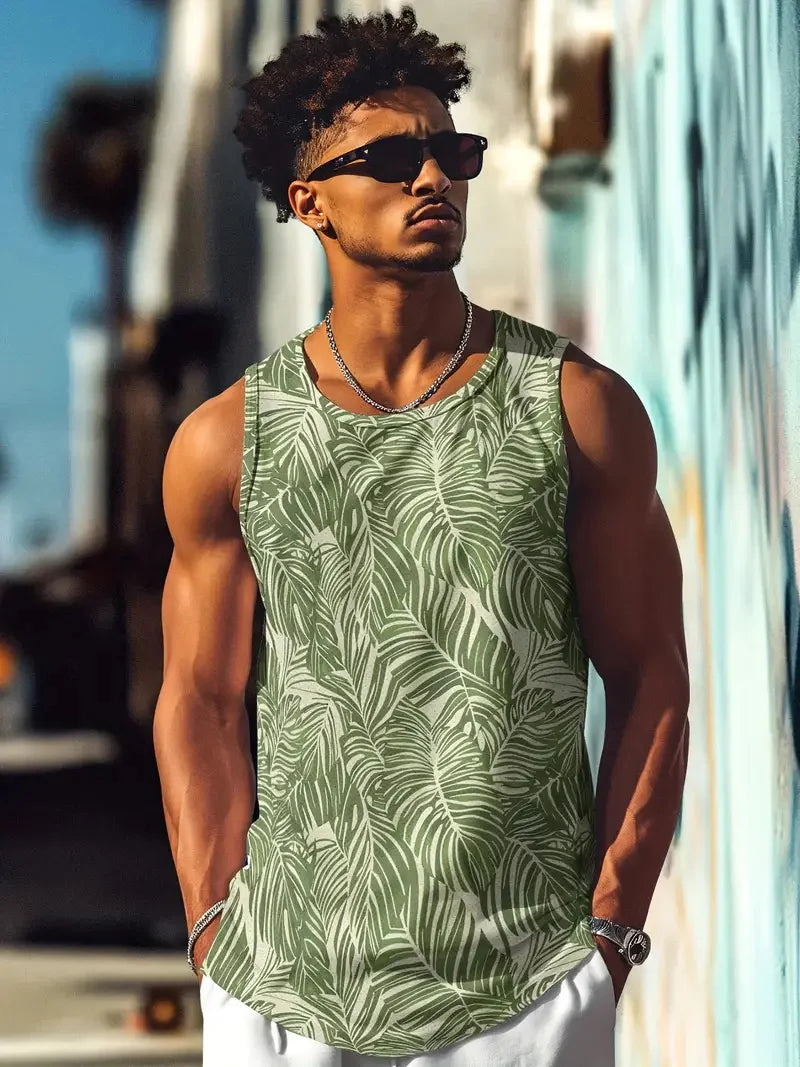 Summer new fresh style men's undershirt daily fitness sports street fashion breathable comfortable summer short sleeve