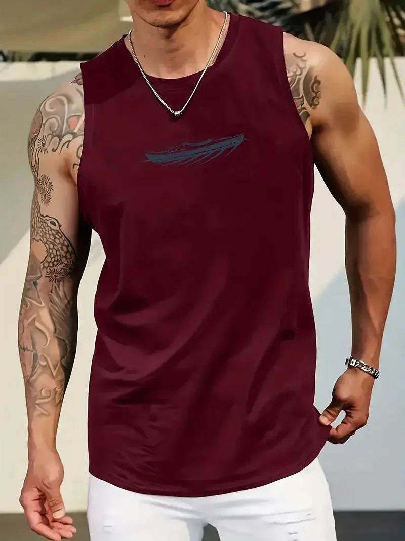 Summer new fresh style men's undershirt daily fitness sports street fashion breathable comfortable summer short sleeve