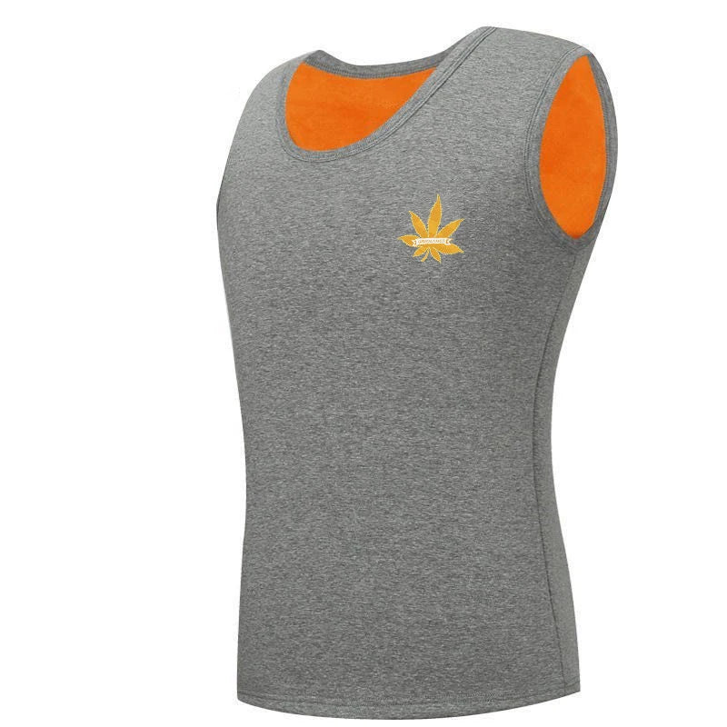 Fleece Tank Top Undershirt Men Fitness Sleeveless Thicken Tees Work Wear Plain T Shirt High Quality Cotton