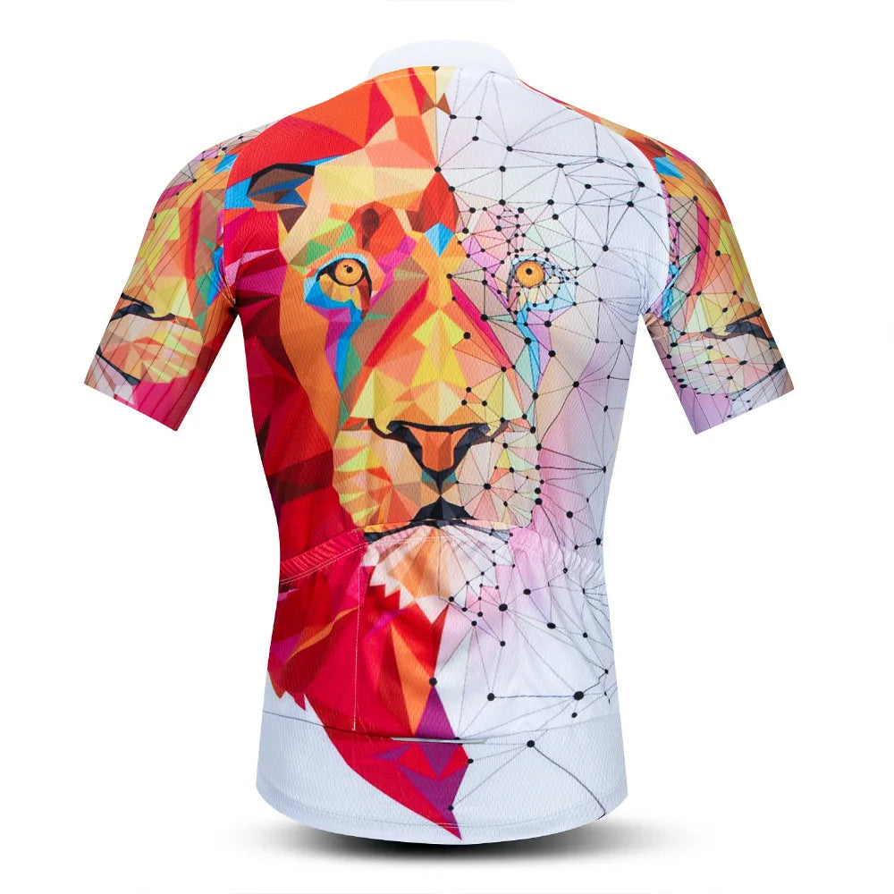 Men's cycling clothes motorcycle team off-road short-sleeved cycling lion mountain bike downhill cycling shirt cycling
