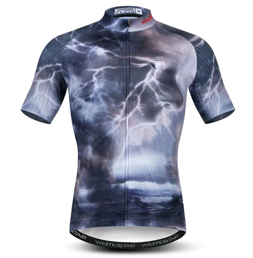 Men's cycling clothes motorcycle team off-road short-sleeved cycling lion mountain bike downhill cycling shirt cycling