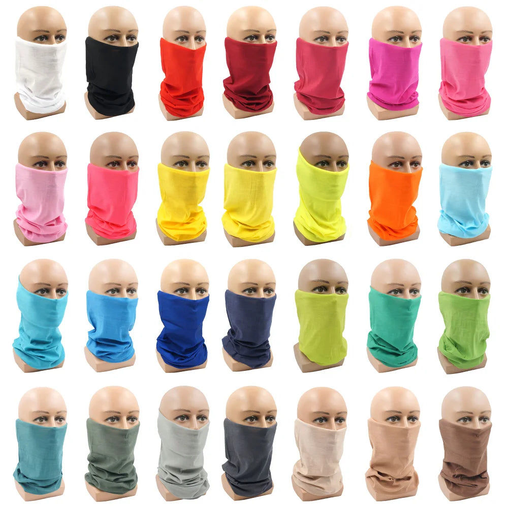 Outdoor Magic Bandana Solid Dyeing Color Cycling Hiking Scarves Fashion Headwrap Neck Tube Cover Fishing Windproof Face Mask