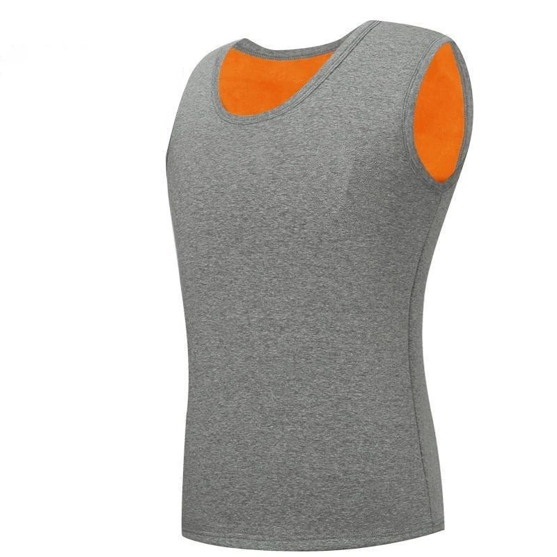 Fleece Tank Top Undershirt Men Fitness Sleeveless Thicken Tees Work Wear Plain T Shirt High Quality Cotton