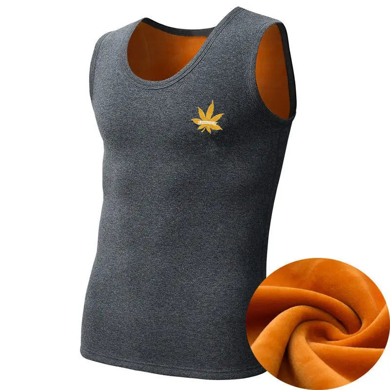 Fleece Tank Top Undershirt Men Fitness Sleeveless Thicken Tees Work Wear Plain T Shirt High Quality Cotton
