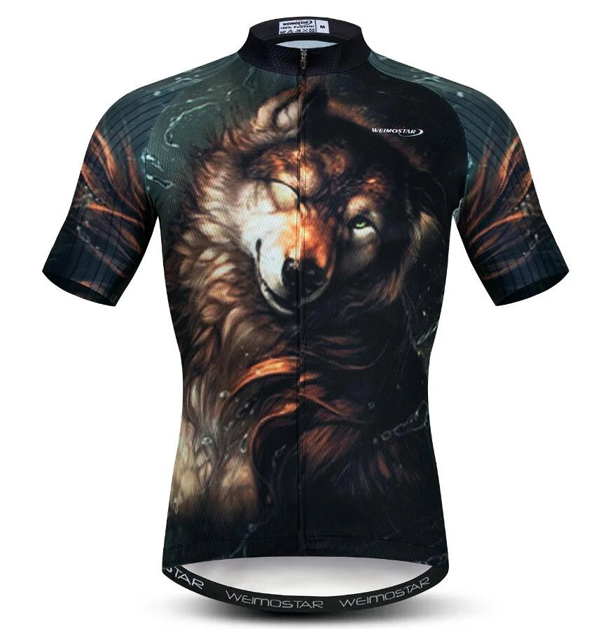 Men's cycling clothes motorcycle team off-road short-sleeved cycling lion mountain bike downhill cycling shirt cycling