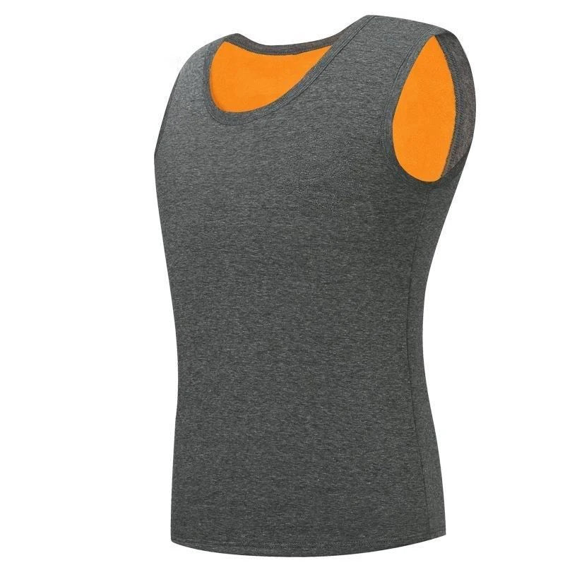 Fleece Tank Top Undershirt Men Fitness Sleeveless Thicken Tees Work Wear Plain T Shirt High Quality Cotton