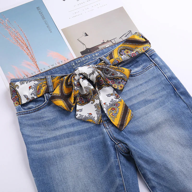 Extra long wide ribbon belt skirt knot silk satin ribbon bow silk scarf gauze cloth strip waist seal Women's Belt