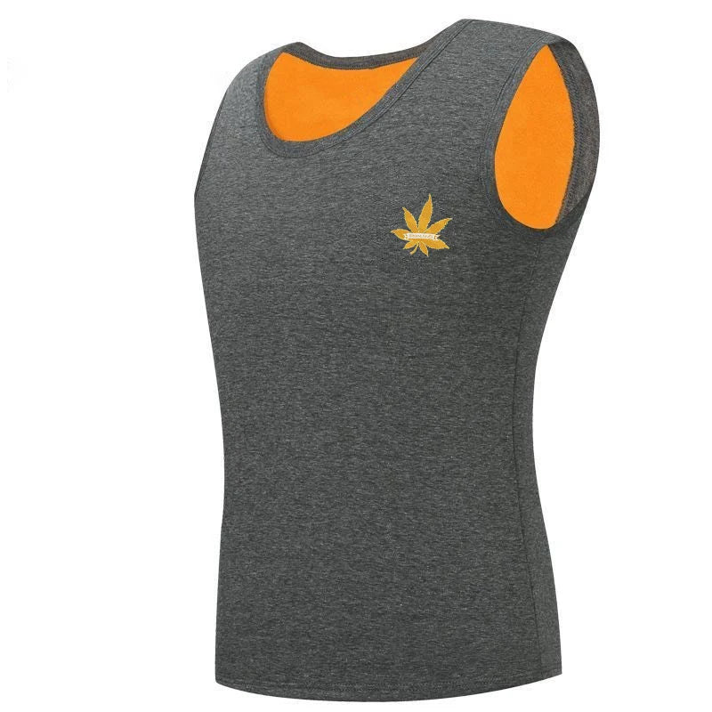 Fleece Tank Top Undershirt Men Fitness Sleeveless Thicken Tees Work Wear Plain T Shirt High Quality Cotton