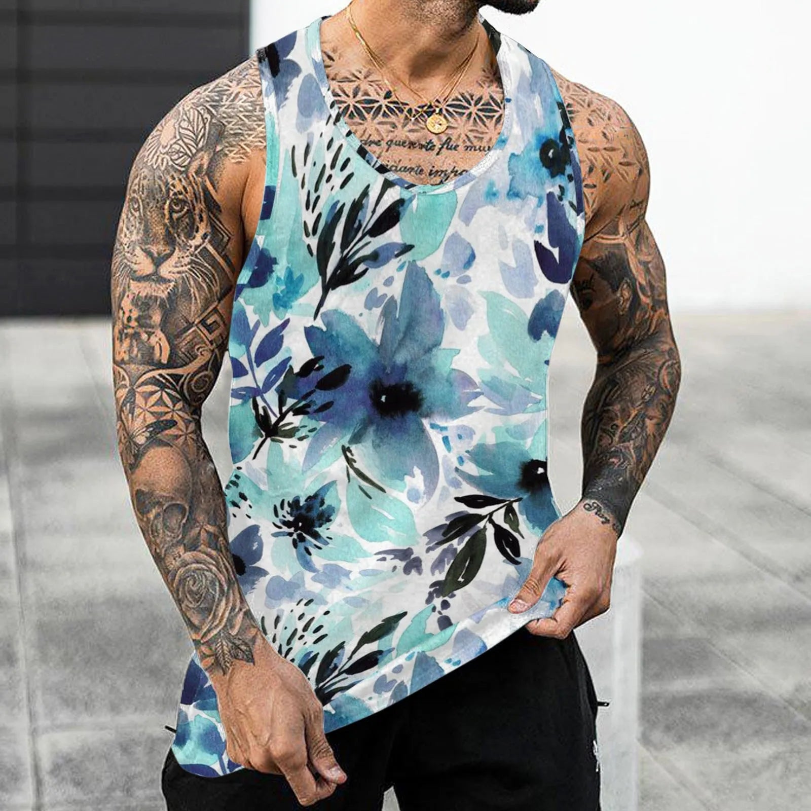 Hawaiian Fashion Men's Sleeveless Tank Top