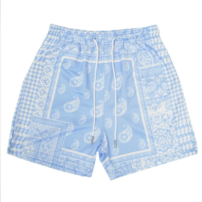 Bohemian shorts, the same for men and women, beach shorts, swimming trunks