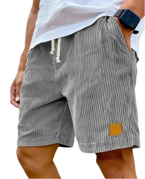 Men's Retro Corduroy Casual Shorts Men Fashion Solid Sweatpants