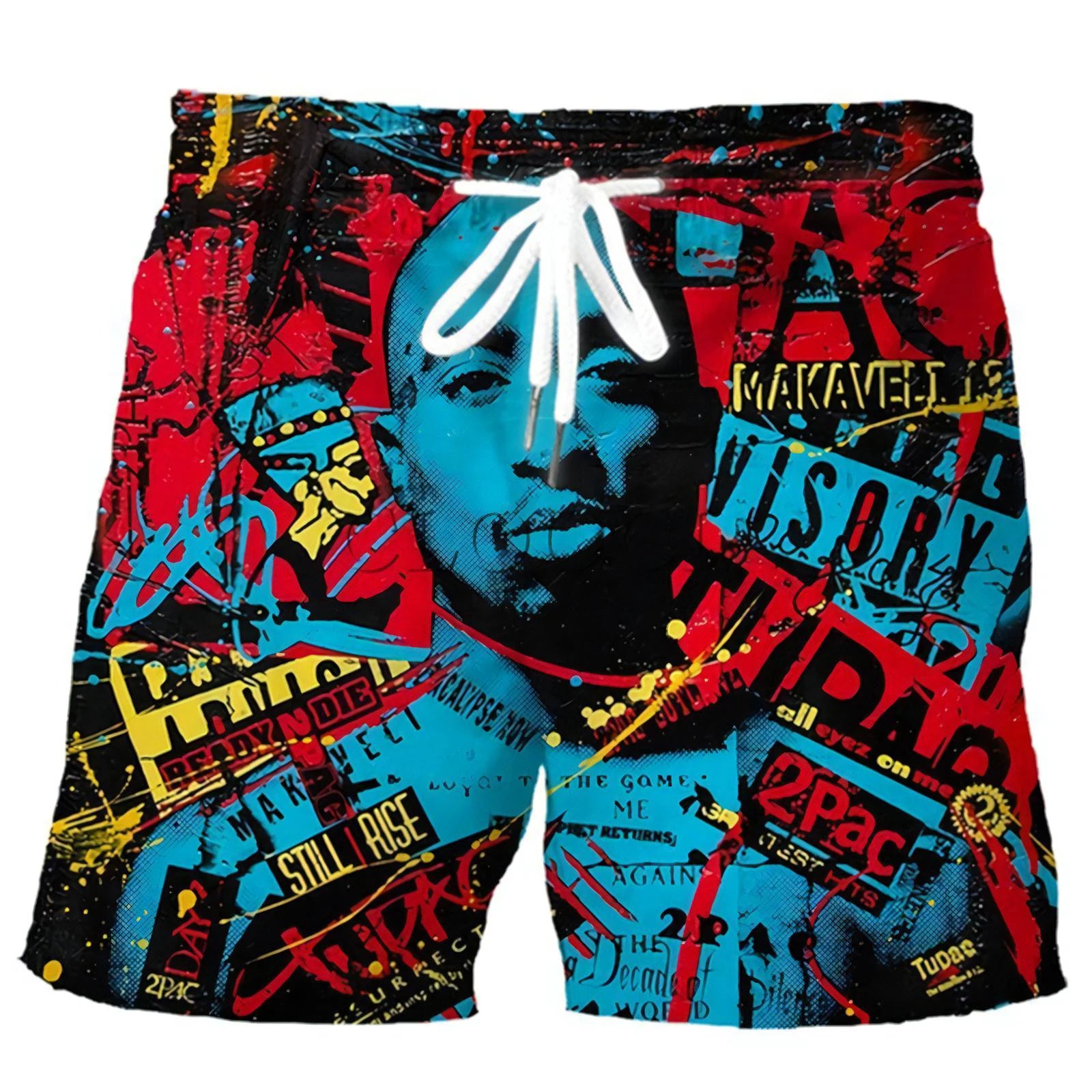 Hot Rapper 3D Printed Personalized Design Men's Shorts 2Pac Tupac Character Mens Short