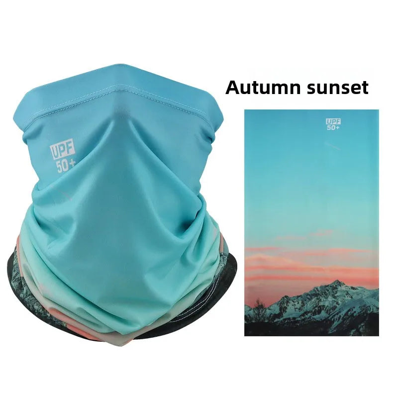Sun protection face mask, cycling sun protection neck gaiter, unisex fishing ice silk magic headscarf, summer thin neck scarf