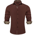 Men's Polyester Cotton Shirts Long Sleeve Paisley Patchwork Social Casual Dress Shirt
