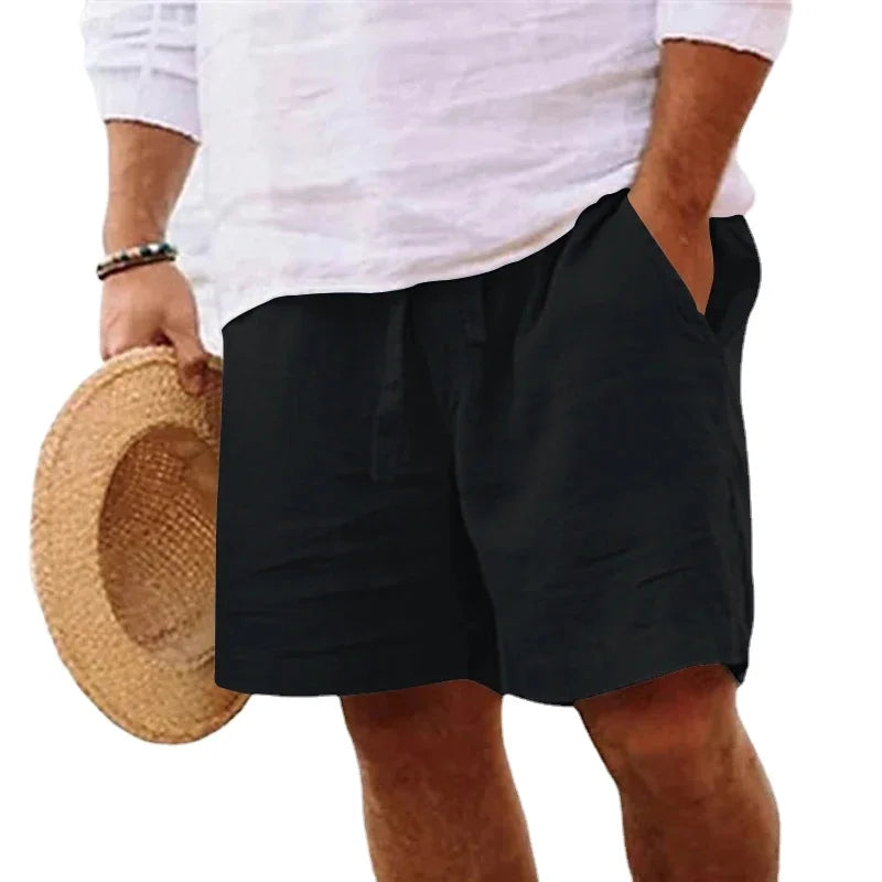 Mens Cotton Solid Color Lightweight Shorts