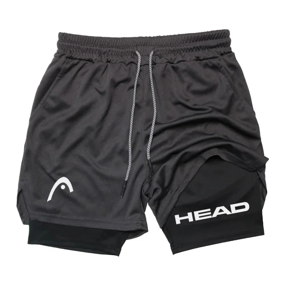 Anime Running Shorts Men's Double Layer, 2 in 1