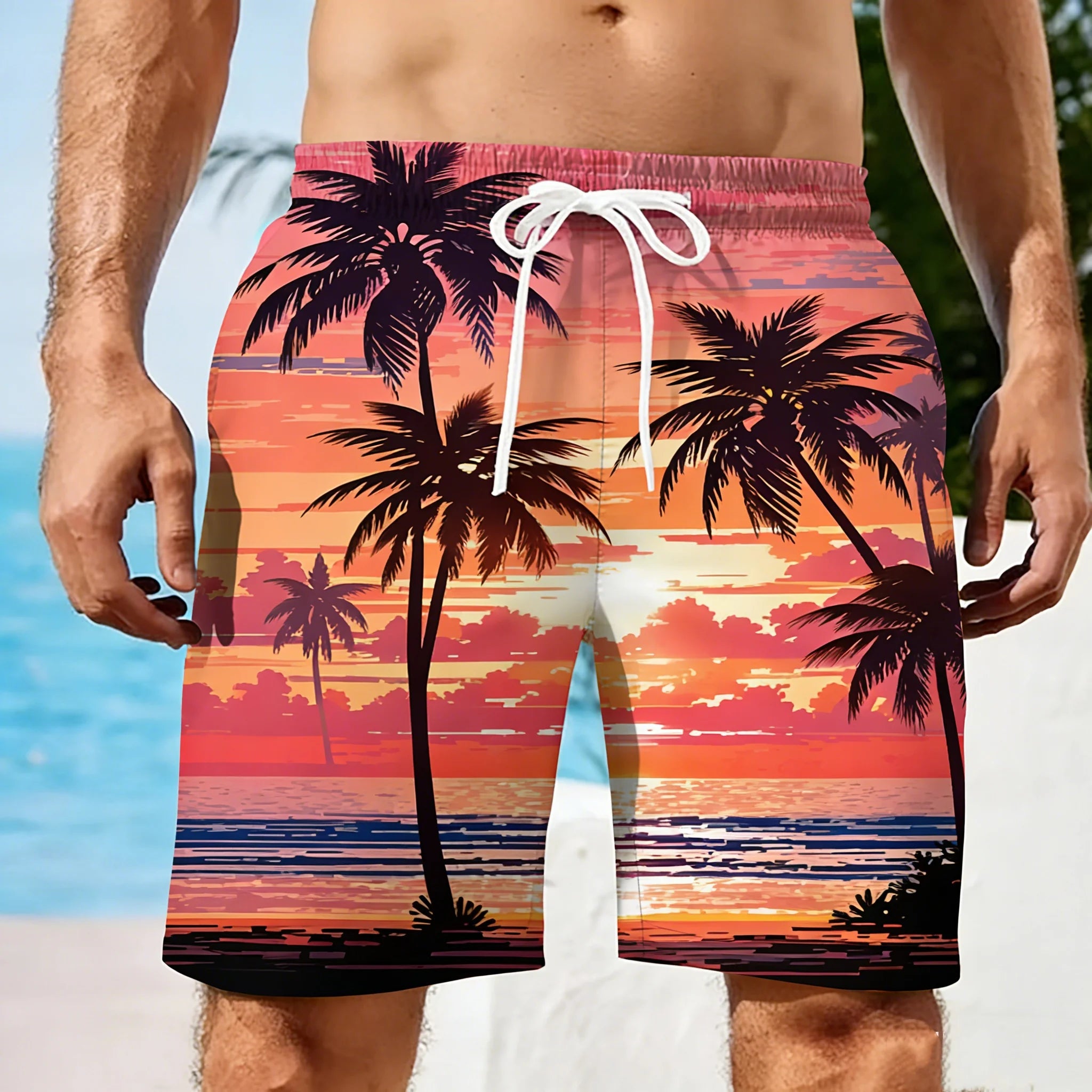 Men's Summer Short Beach Vacation Hawaiian 3D Printed Graphic Short