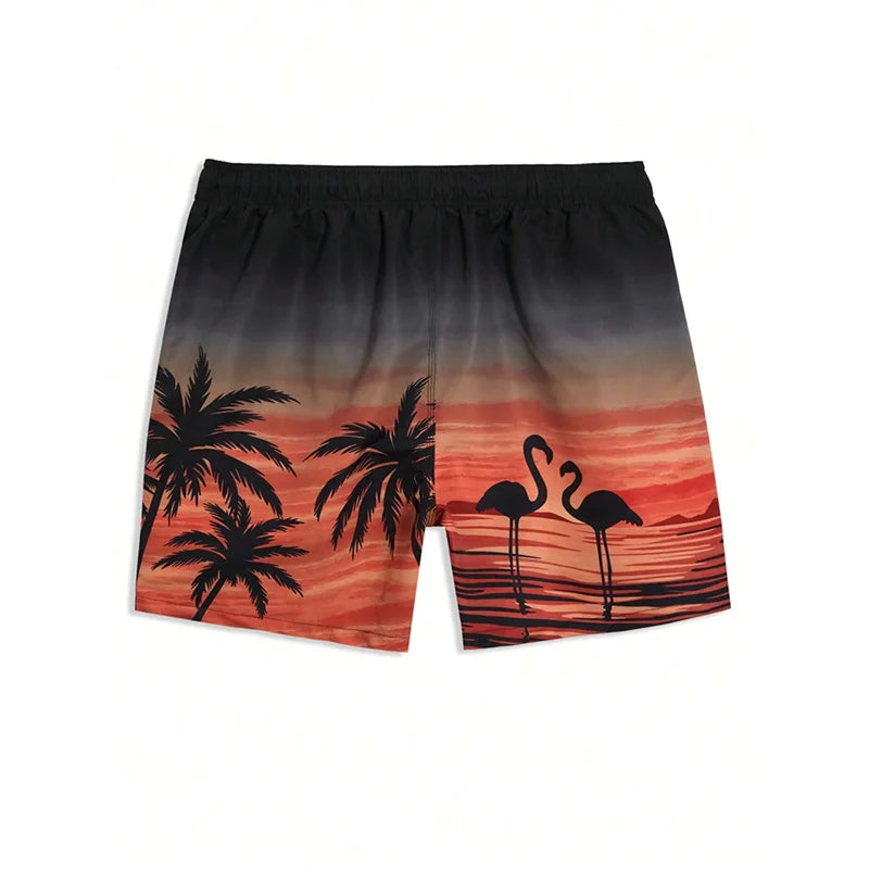 Men's Casual Board Short, Hawaii Style, Classic Fashion, ect Beach Shorts Quick Dry Trunks