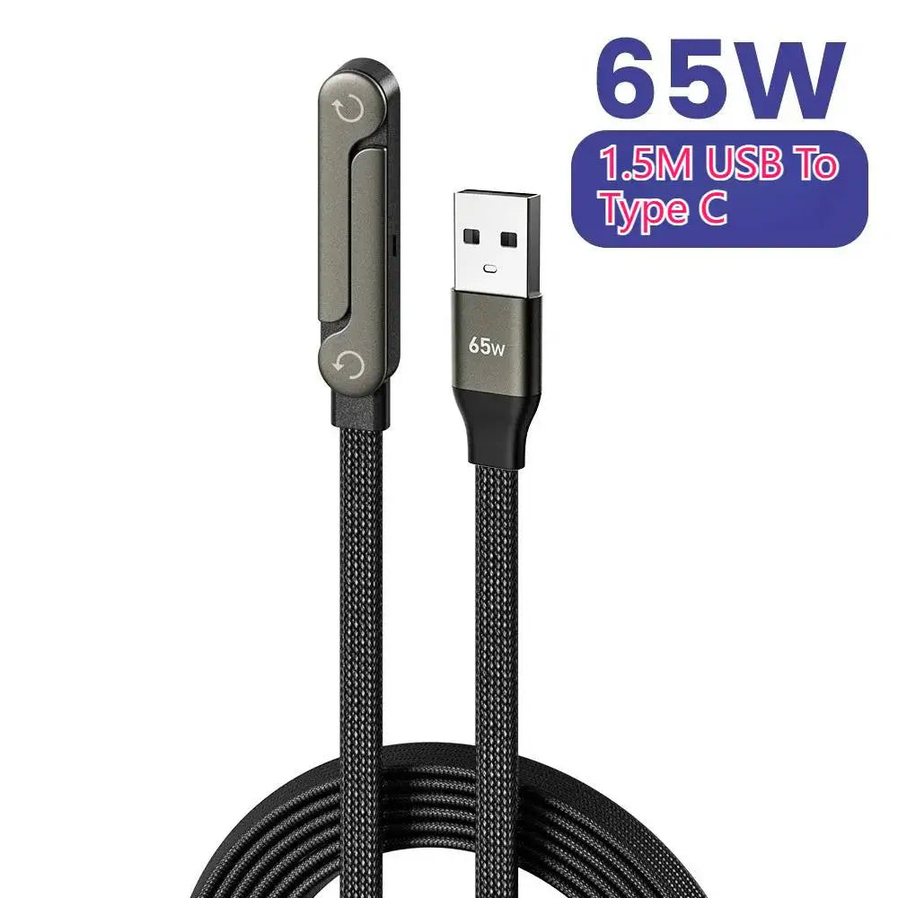 USB Type C Flat Charger Charging Cable C Kick Cable Stand With Invisible Support Foldable Phone Holder 240W Charge Wire Bracket