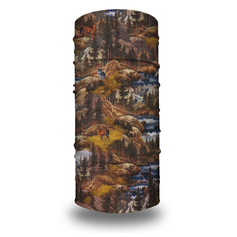 Multi-Purpose Camo Hunting Tactical Bandana Seamless Neck Gaiter Tube Mask Face Shield Hiking Camping Realtree Printed Scarf