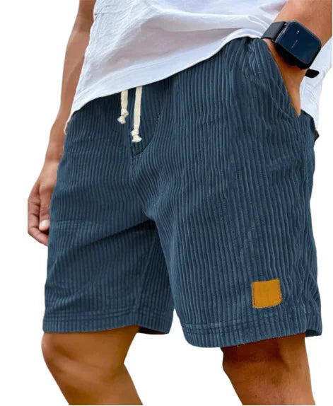 Men's Retro Corduroy Casual Shorts Men Fashion Solid Sweatpants