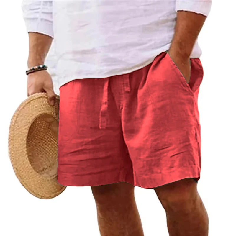 Mens Cotton Solid Color Lightweight Shorts