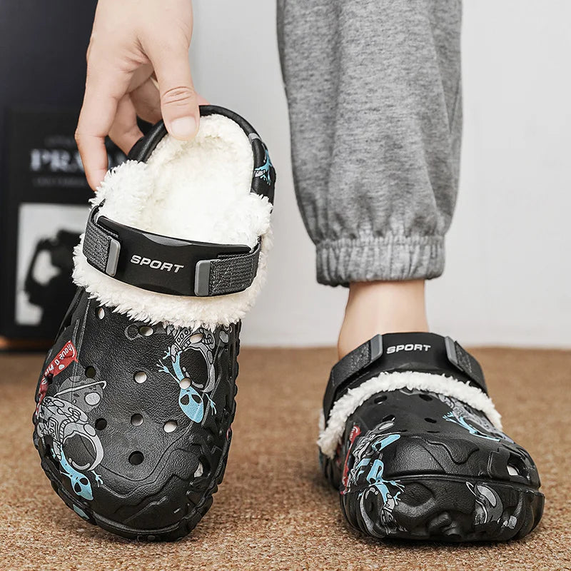 Soft Indoor Women Slippers Summer Removable Sandals Men Non Slip Plush Fur Clogs Big Size Slippers 47