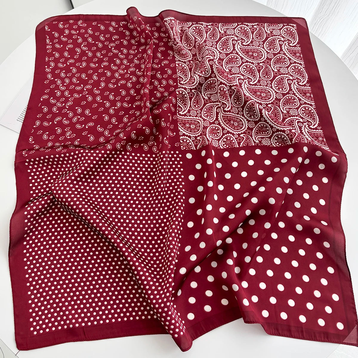 Retro Horse Print Neckerchief 70*70cm Green Square Scarf Women’s Breathable Imitation Silk Bandannas