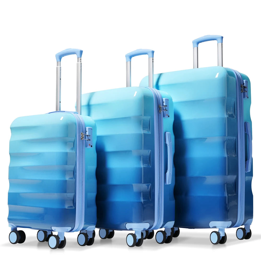 2 Piece 20" Carry-on Luggage Set with Cup Holder Lightweight Glossy Hardshell Suitcase Spinner Wheels TSA Lock Airline Approved