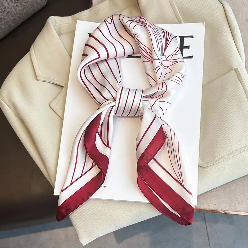 Spring/Summer Soft Satin Imitation Silk Neck Scarf
