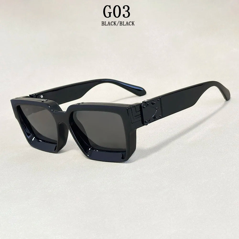 Senior Square Sunglass Men/Women Vintage Millionaire Sunglasses Women Silver Retro Fashion Glasses