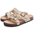 Comwarm Fashion Women's Cork Sandals Summer Leisure Sandals Outdoor Slip-On Lady Slide Sandals With Adjustable Buckle Sandals