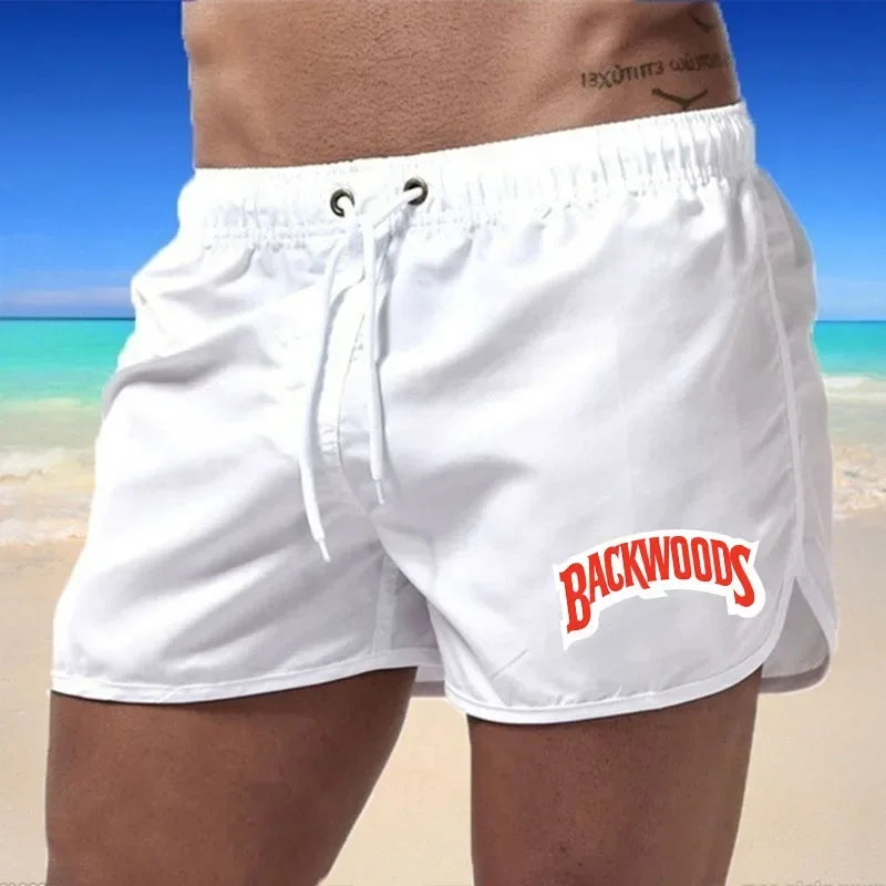 Men's Swim Trunks New Summer Quick Dry Breathable Beach Men Shorts Elastic Waist Drawstring Board Shorts For Vacation Surfing