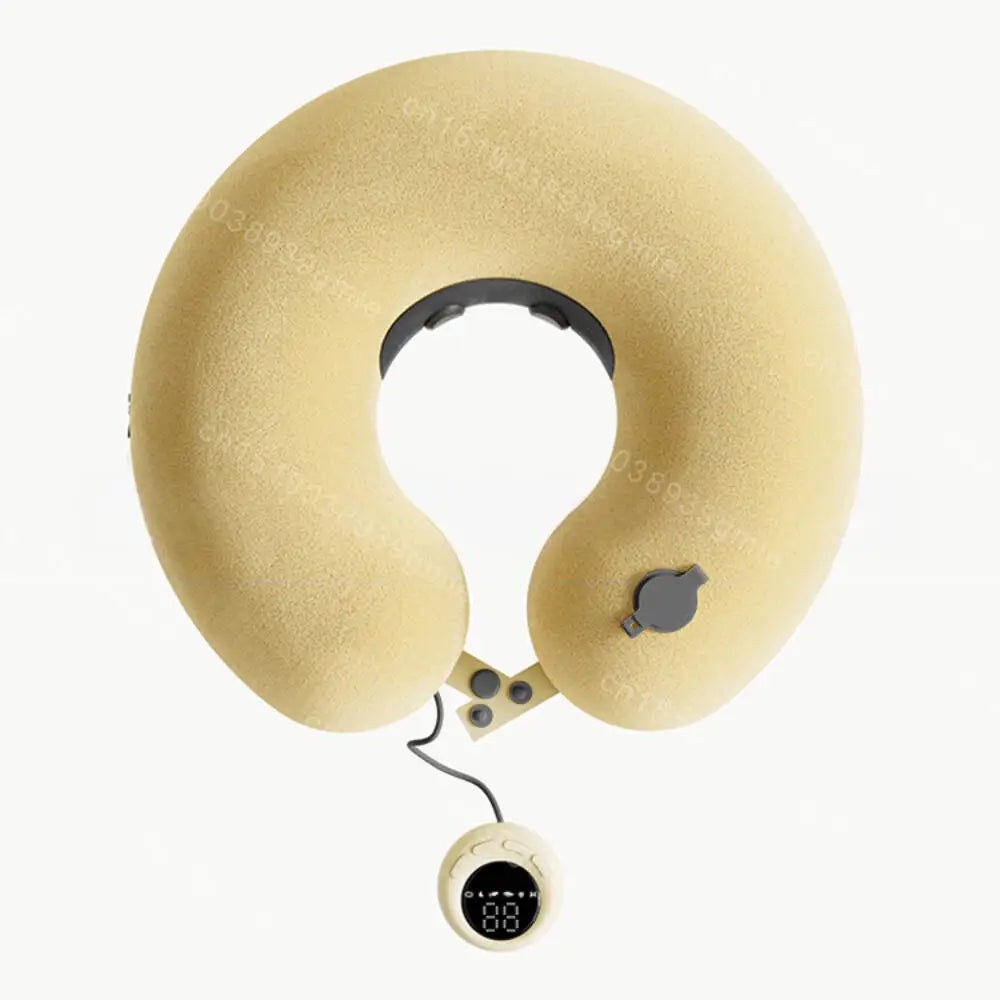 Portable Inflatable U-Shaped Neck Pillow Massage Pillows Travel Camping Lunch Break Office Nap Neck Support