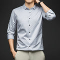 Luxury Men Shirt Long Sleeve Turn Down Collar Business Casual Button Down Dress Shirt