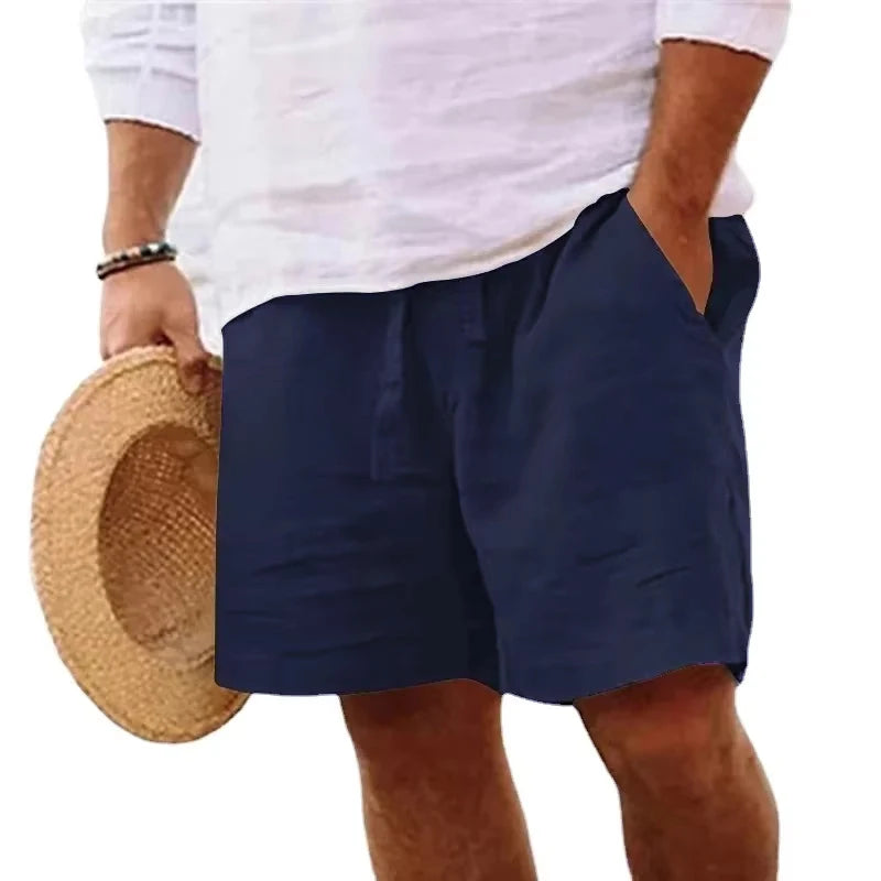 Mens Cotton Solid Color Lightweight Shorts