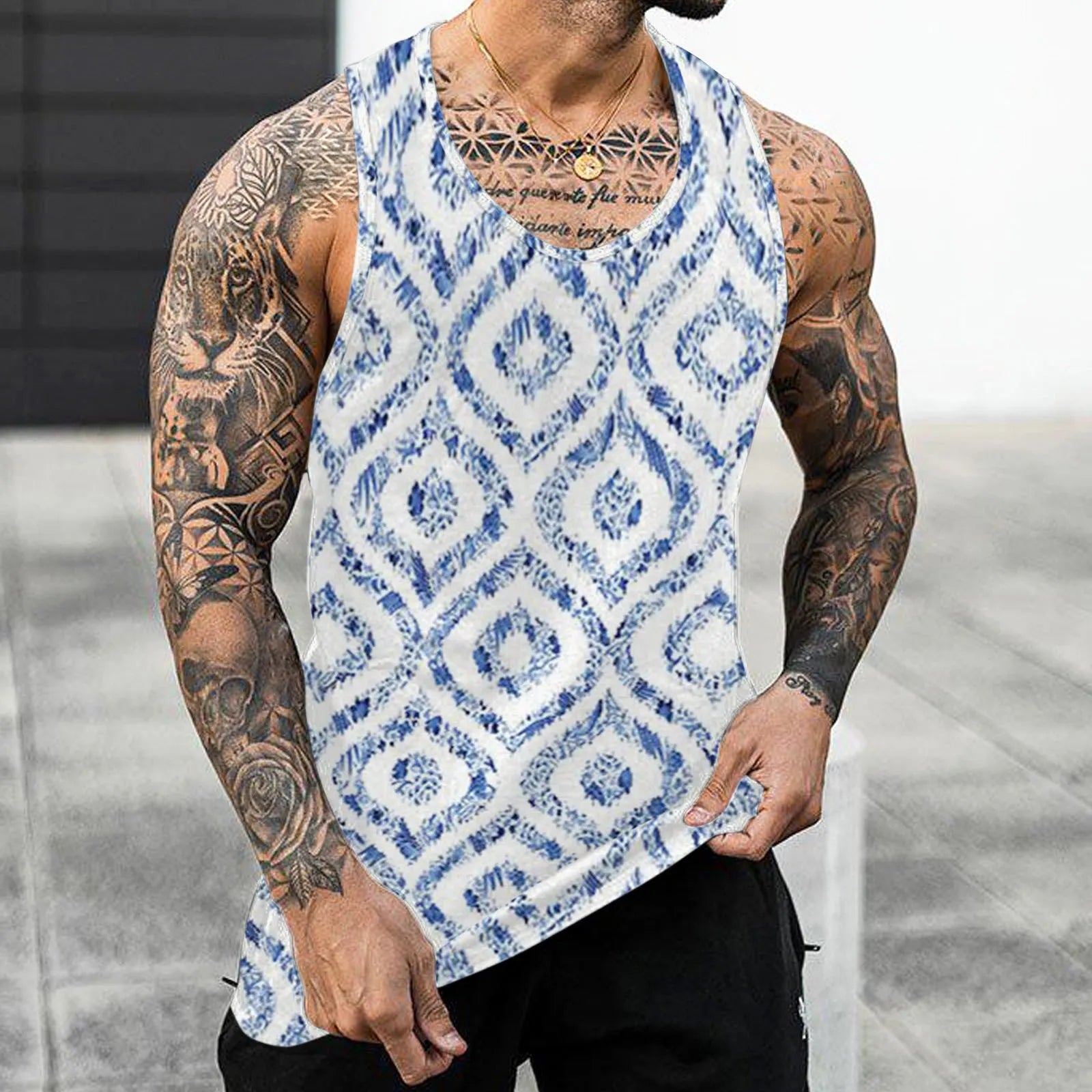 Hawaiian Fashion Men's Sleeveless Tank Top