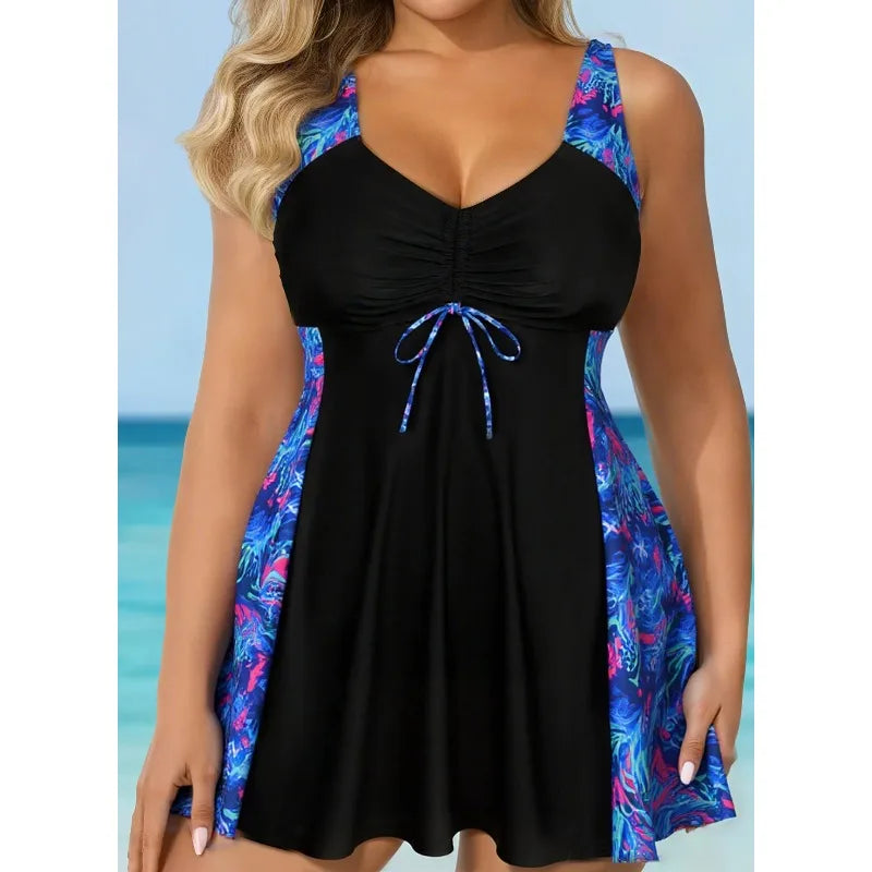 2 Pieces Leopard Plus Size Swimwear