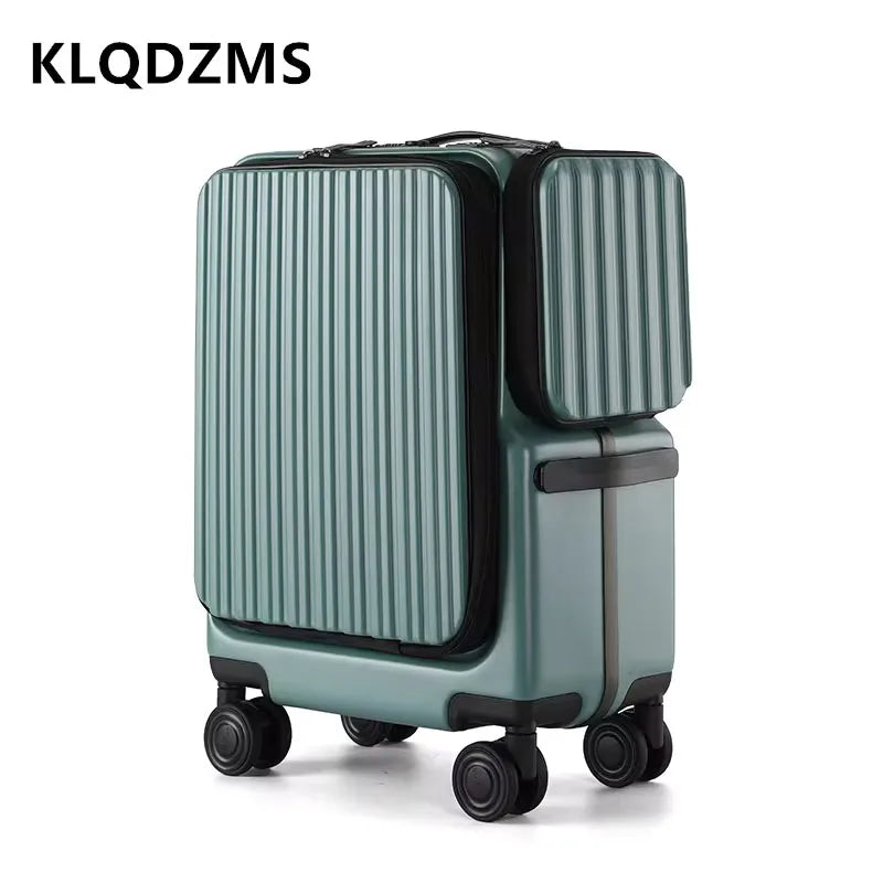 Carry-on Suitcase Front Opening Laptop Boarding Case 20 Inch USB Charging Trolley Case Password Box Cabin Luggage