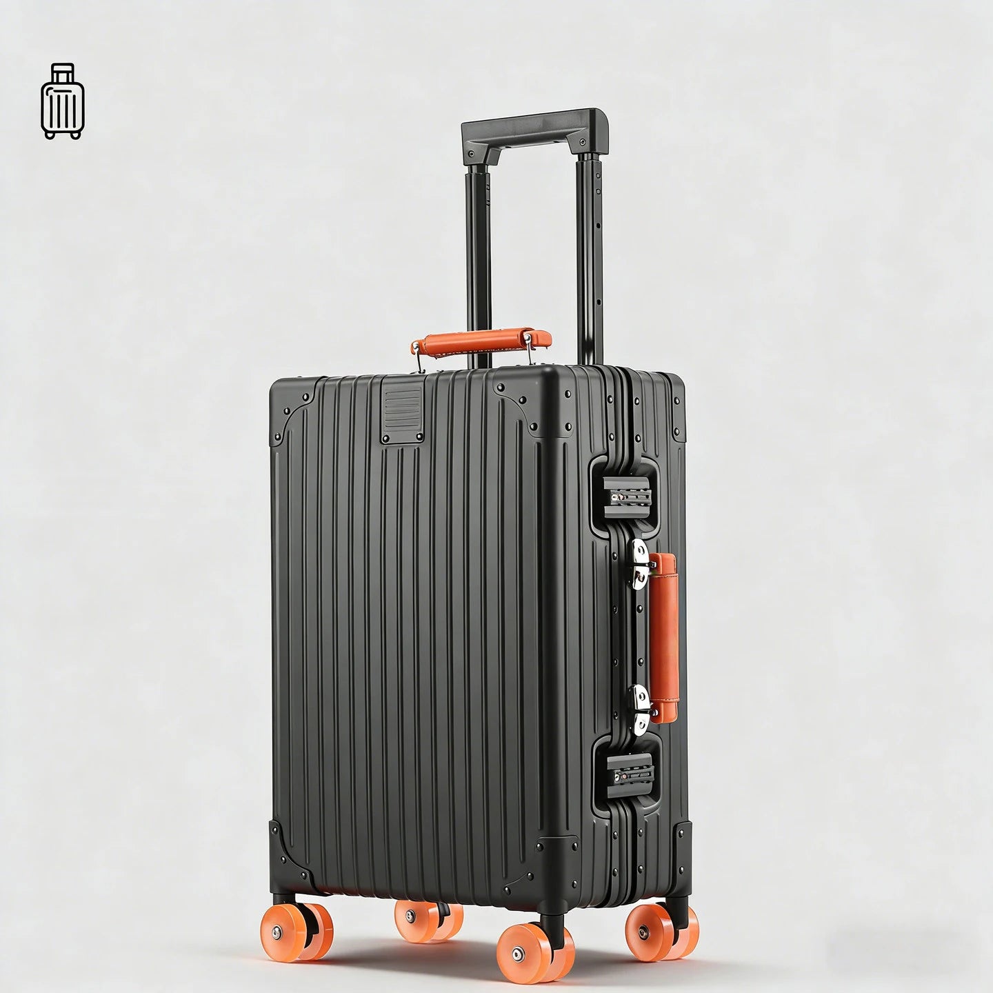 Jelly wheel all-aluminum magnesium alloy suitcase 20-inch carry-on luggage, sit-on suitcase with lock, 28-inch telescopic handle