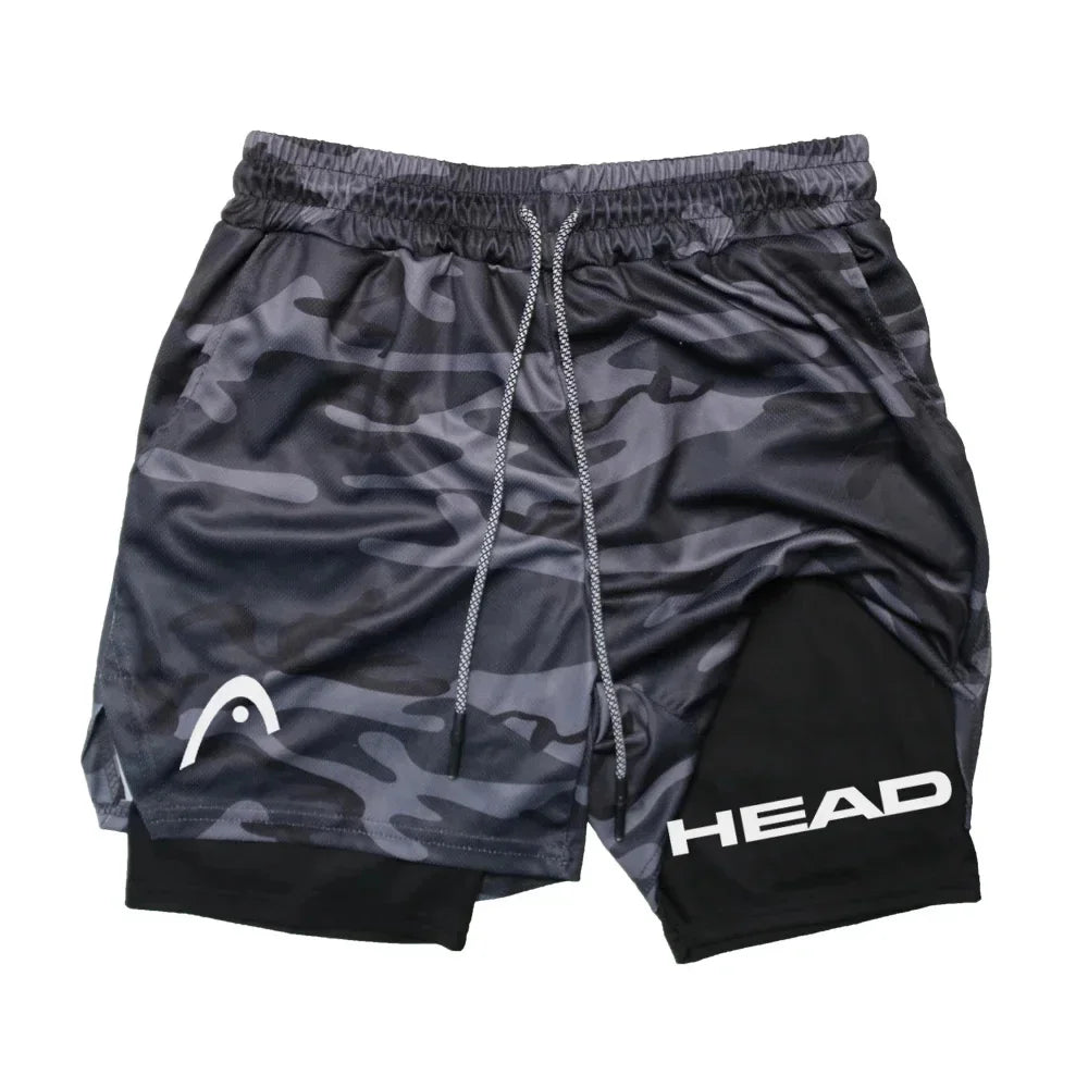 Anime Running Shorts Men's Double Layer, 2 in 1