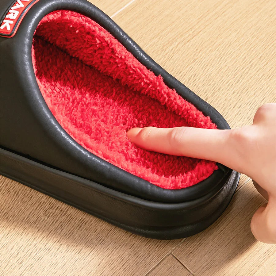 Cozy Platform Slippers Men PU EVA Memory foam Soft Shark Cute Design Comfortable Non Slip House Shoes High Quality