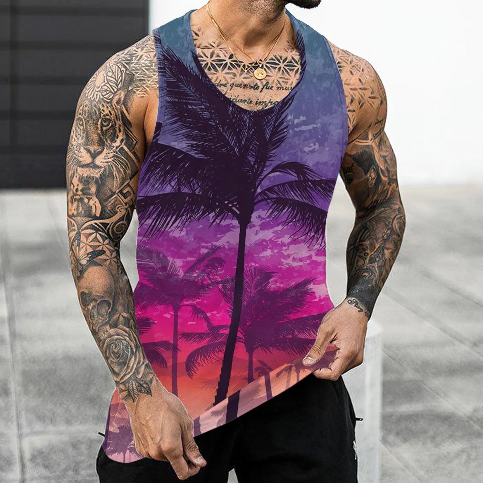 Hawaiian Fashion Men's Sleeveless Tank Top