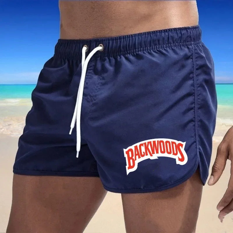Men's Swim Trunks New Summer Quick Dry Breathable Beach Men Shorts Elastic Waist Drawstring Board Shorts For Vacation Surfing