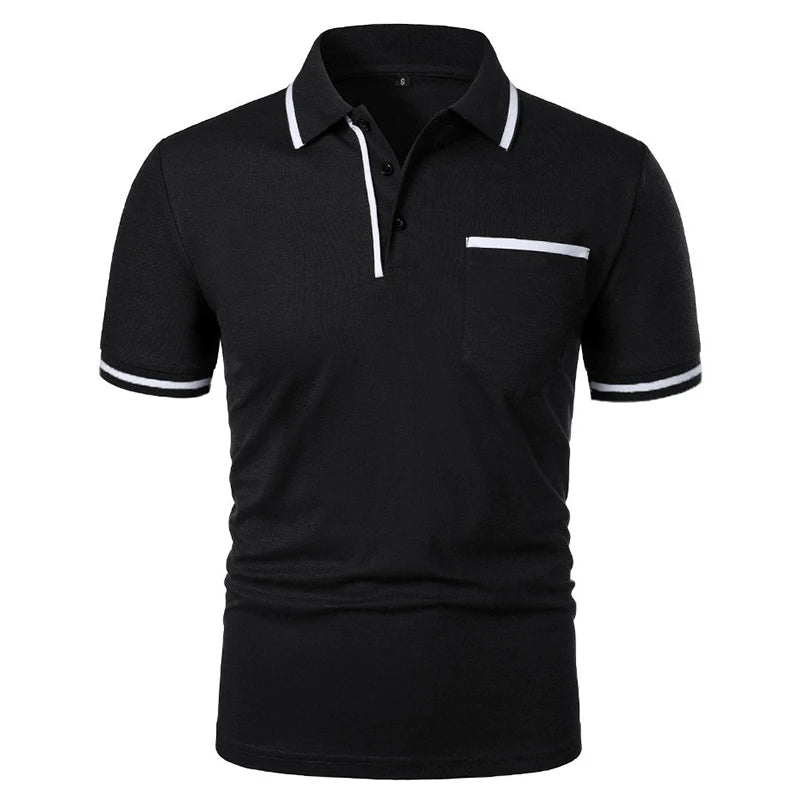 New Men's Short Sleeve Polo Shirts Solid Color Casual T-shirt