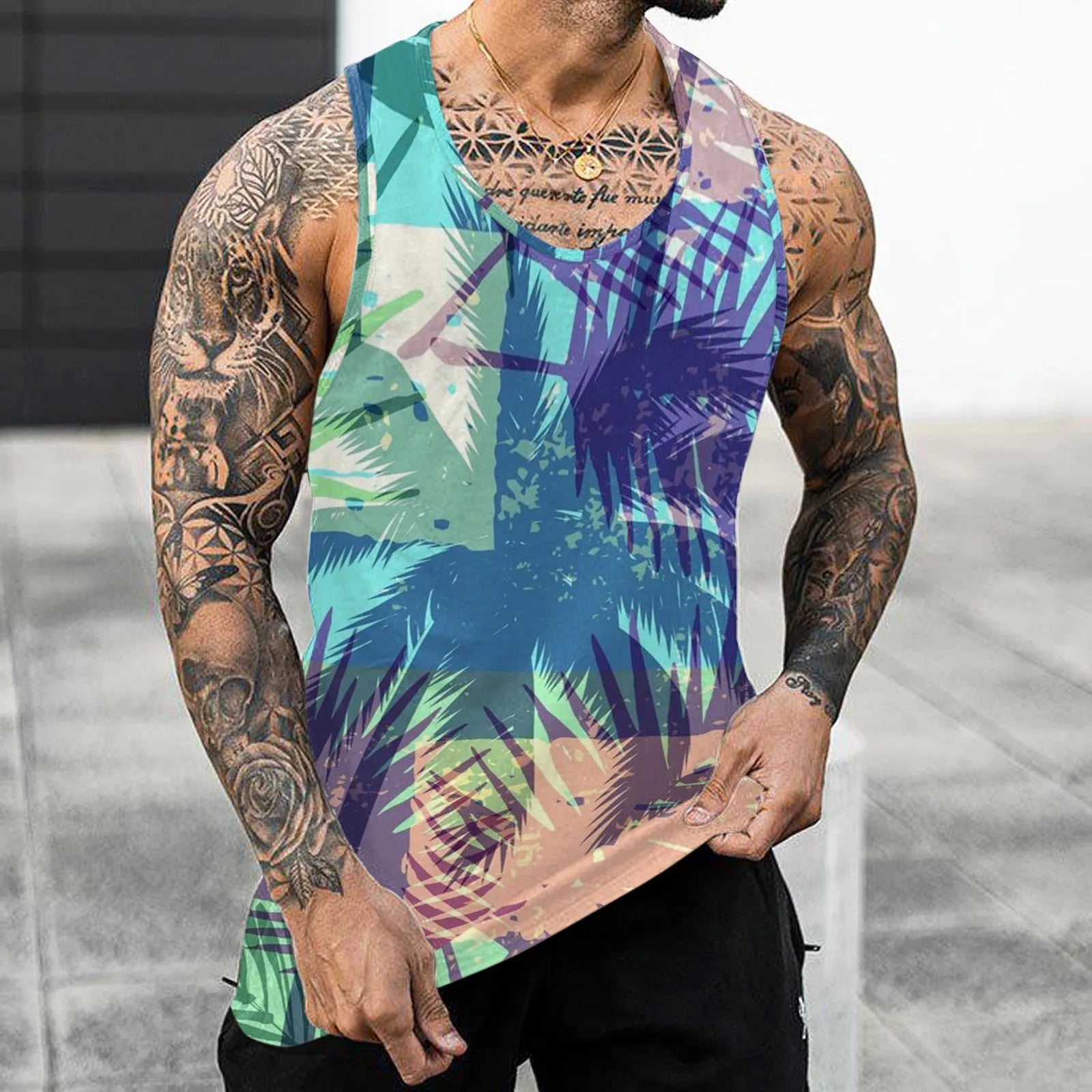 Hawaiian Fashion Men's Sleeveless Tank Top