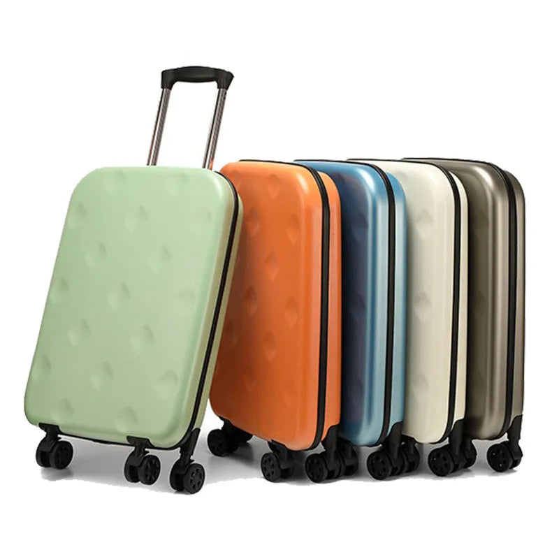 Foldable 4-Wheel Spinner Luggage with Retractable Handle, Portable Packing Suitcase, TSA Lock Carry-On 20-Inch Cabin Baggage